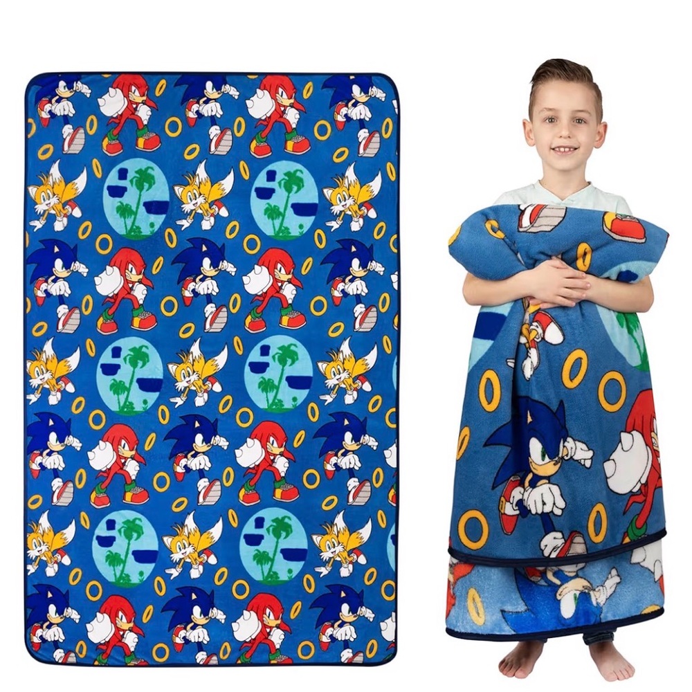 Franco Kids Bedding Soft Plush Throw Blanket, 62 In X 90 In, Sonic The Hedgehog